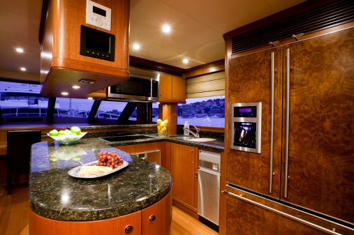kitchen galley in yacht