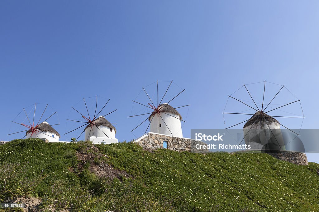 ミコノス島の風車 - ギリシャのロイヤリティフリーストックフォト