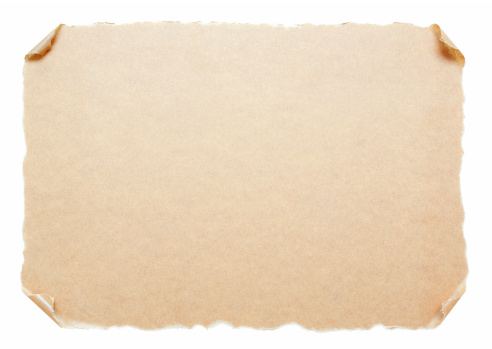 Scroll kraft paper isolated on white.