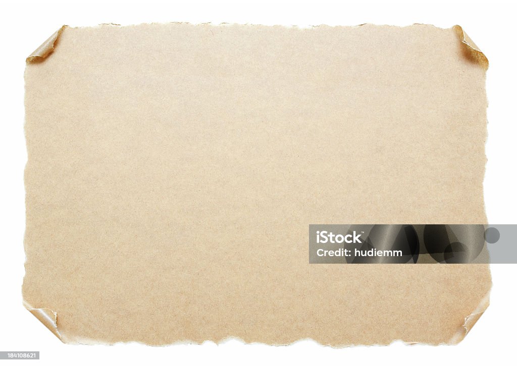 Blank Scroll paper background textured isolated on white Scroll kraft paper isolated on white. Paper Scroll Stock Photo