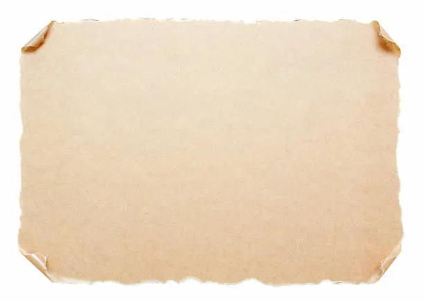 Scroll kraft paper isolated on white.