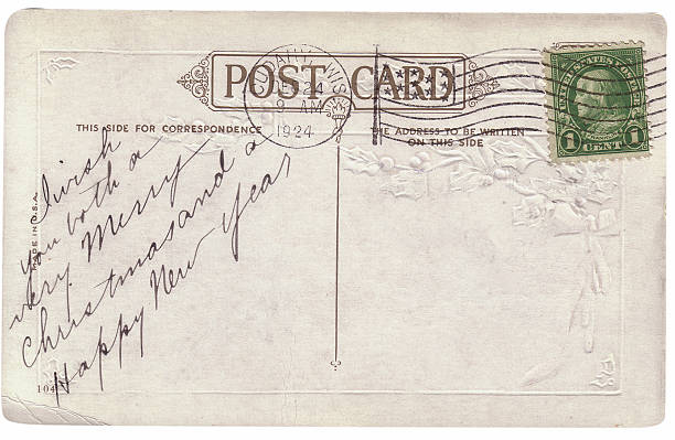 istock Vintage Christmas postcard greeting 184108846