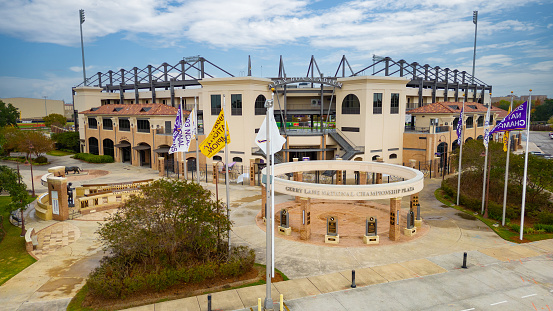 Baton Rouge, LA - December 1, 2023: Alex Box Stadium and Championship Plaza are home to LSU Baseball