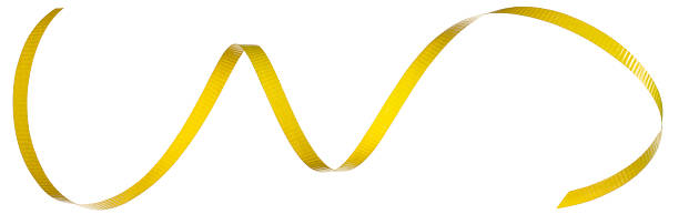istock Yellow curling ribbon on a white background. 184109206