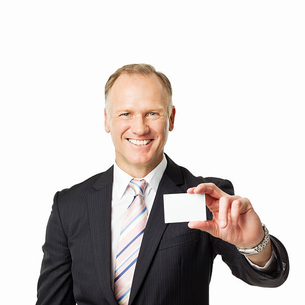 istock Businessman Showing His Card - Isolated 184109477