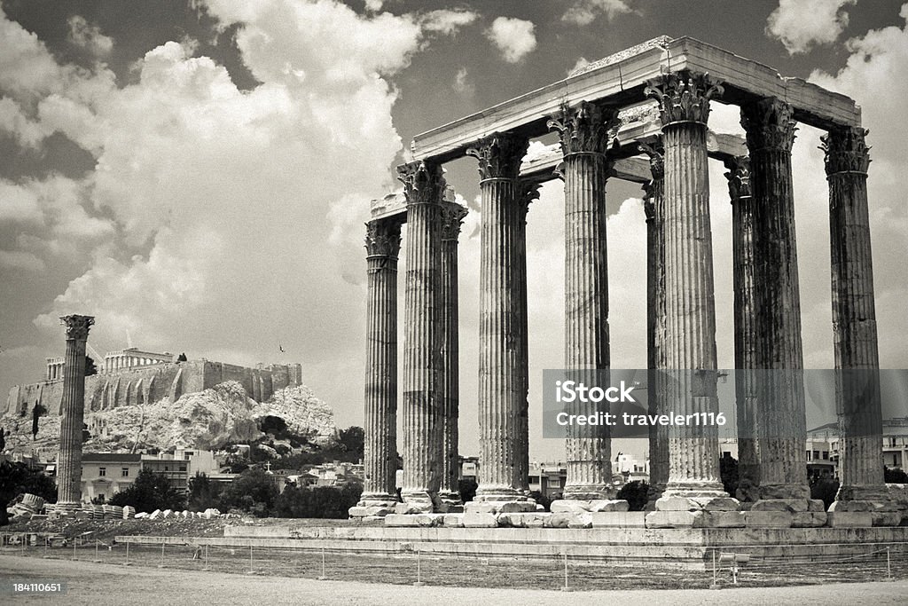 Ateny, Grecja - Zbiór zdjęć royalty-free (Czarno biały)