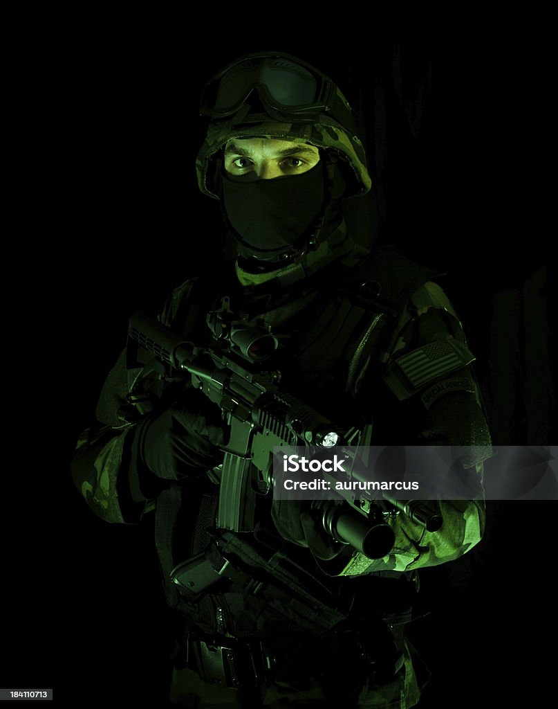 Soldado força especial - Foto de stock de Óculos de Visão Noturna royalty-free