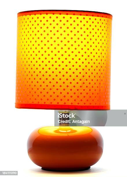 Orange Lampe Stockfoto und mehr Bilder von Elektrische Lampe - Elektrische Lampe, Freisteller – Neutraler Hintergrund, Lampenschirm