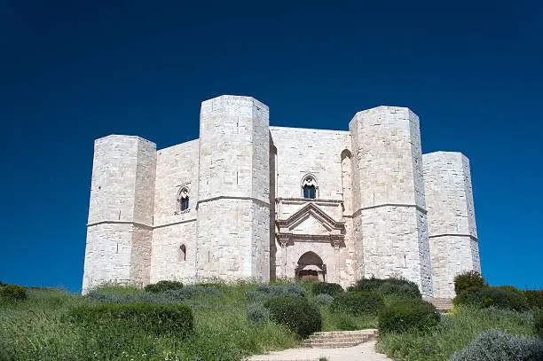 A polarizer was used to make this shot of the famous 13th century Castel del Monte (Castle of the Mount) in Apulia, Italy. World Heritage Site since 1996.  Masterpiece of medieval military architecture.