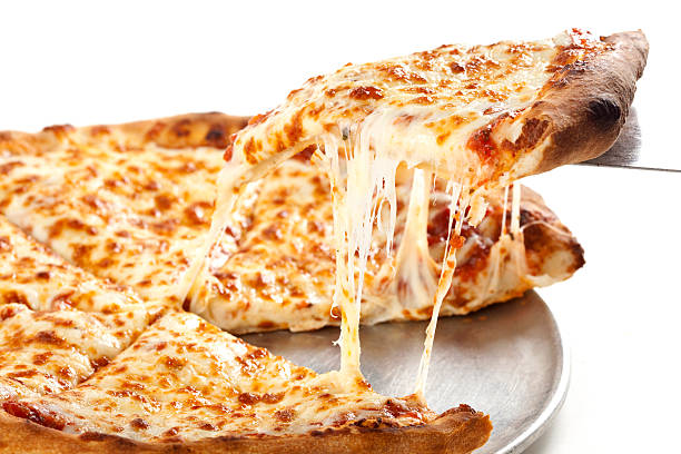 Serving a Fresh Slice of Pizza with stringy Mozzarella cheese. Fast Food. Click here for more images of Fast Food: