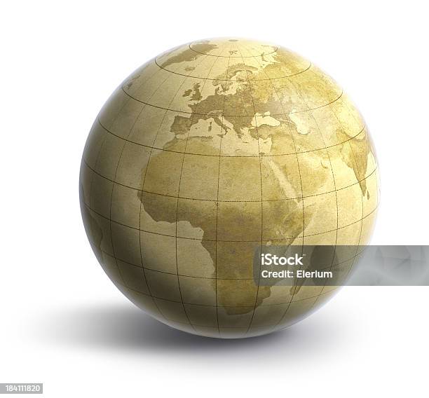 Terra Old World Europaáfrica - Fotografias de stock e mais imagens de Globo terrestre - Globo terrestre, Fora de moda - Estilo, Desenhar