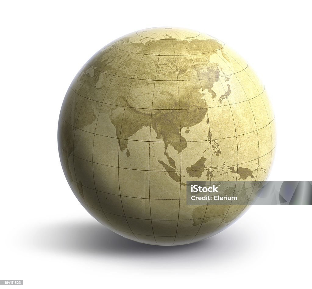 Earth: Old World Asia/Oceania "An old globe view of Asia, Australia/Oceania." Architectural Dome Stock Photo