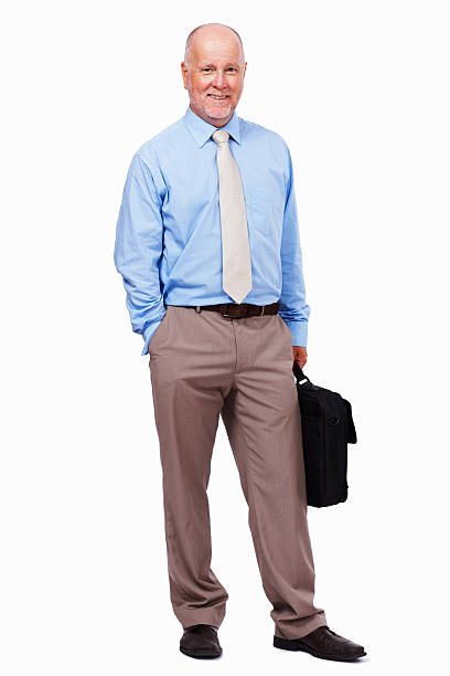 istock Senior business man holding a briefcase 184112084