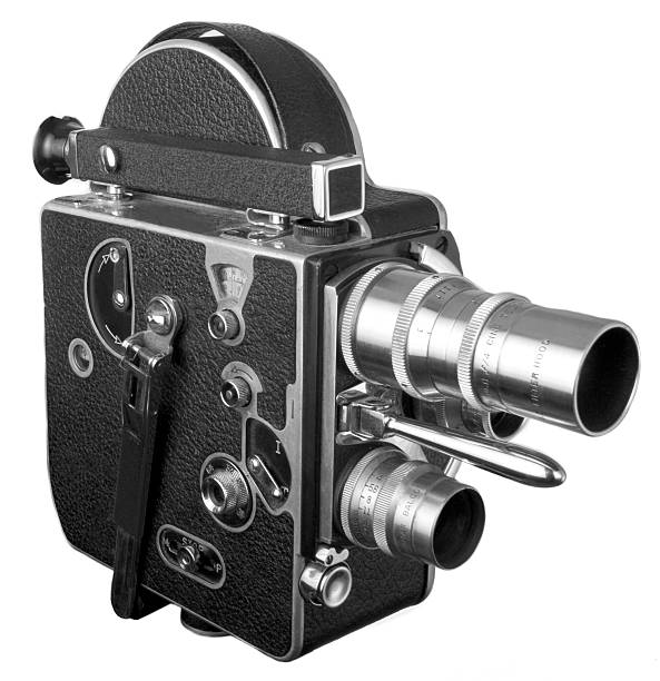 istock Old fashioned 16 mm movie Camera isolated on white 184112339