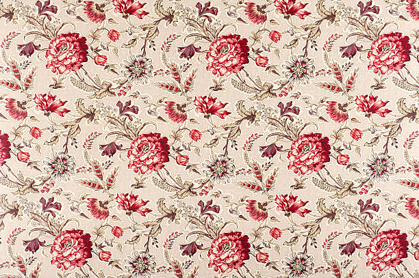 istock Bordeaux Medium Antique Floral Fabric 184112769
