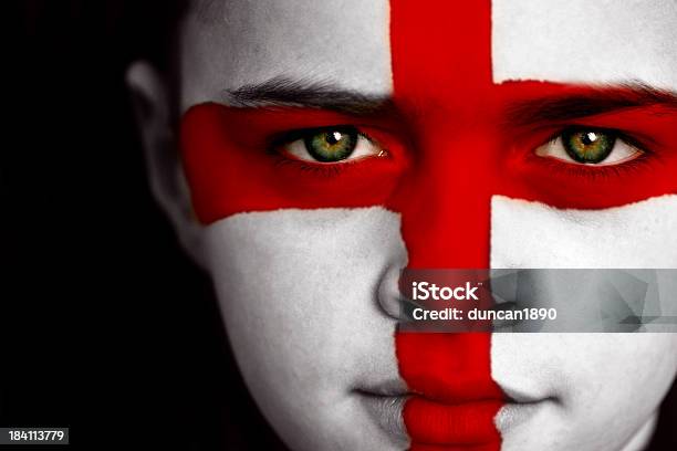 Ventilador De Fútbol De Inglaterra Foto de stock y más banco de imágenes de Bandera inglesa - Bandera inglesa, Inglaterra, Pintura de cara