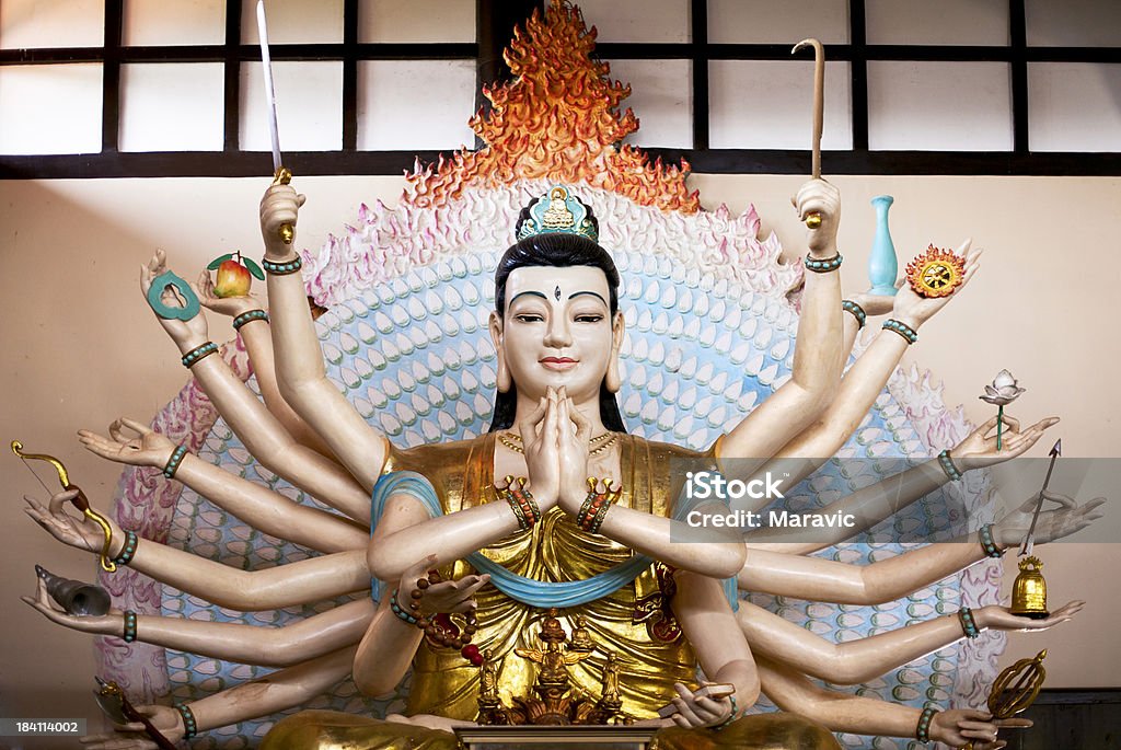 At the temple Image of hindu godess. Durga Stock Photo