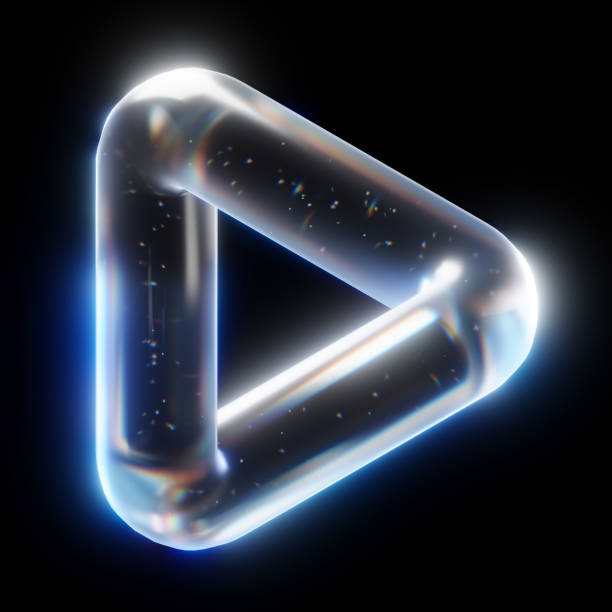 Refracted transparent rounded Penrose triangle stock photo