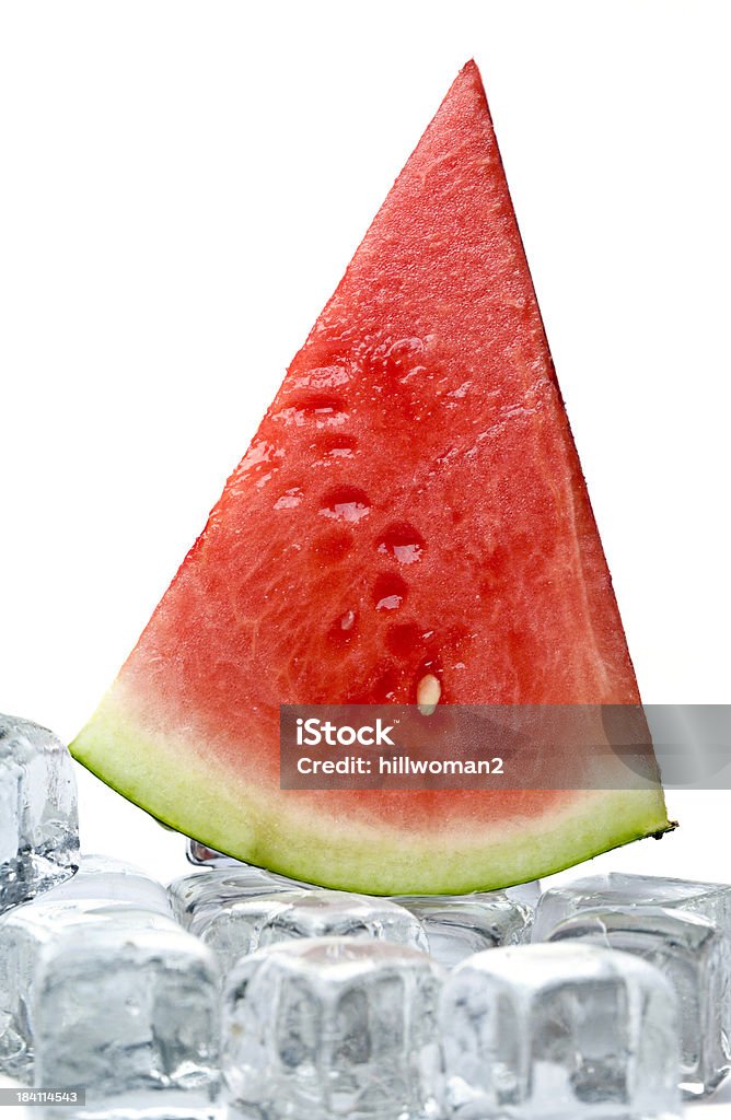 Cool Watermelon slice of watermelon on ice - shot in studio Watermelon Stock Photo