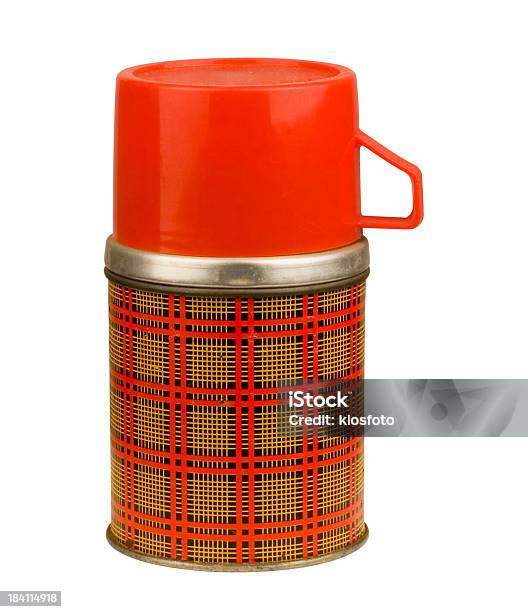 Plaid Thermos Stock Photo - Download Image Now - Insulated Drink Container, Retro Style, Old-fashioned