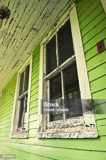 Green Windows Stock Photo - Download Image Now - Architectural Feature, Cracked, Front Porch