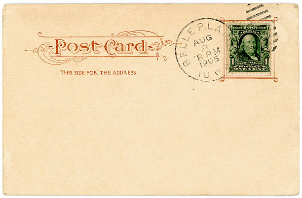 istock Retro Background Image of an Vintage Antique Postcard Back 184115314