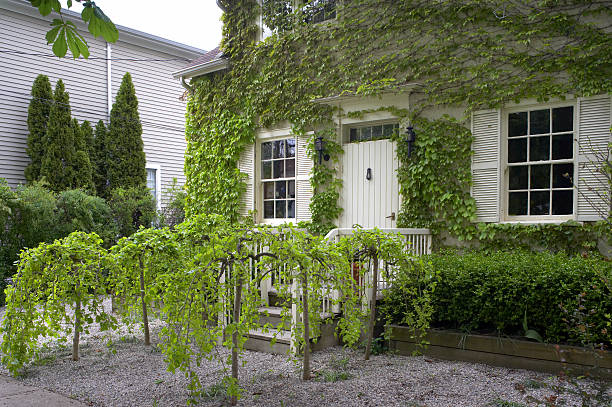 istock White Door with porch 184115533