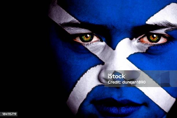 Scottish Footballfan Stockfoto und mehr Bilder von Bemaltes Gesicht - Bemaltes Gesicht, Schottische Flagge, Schottland