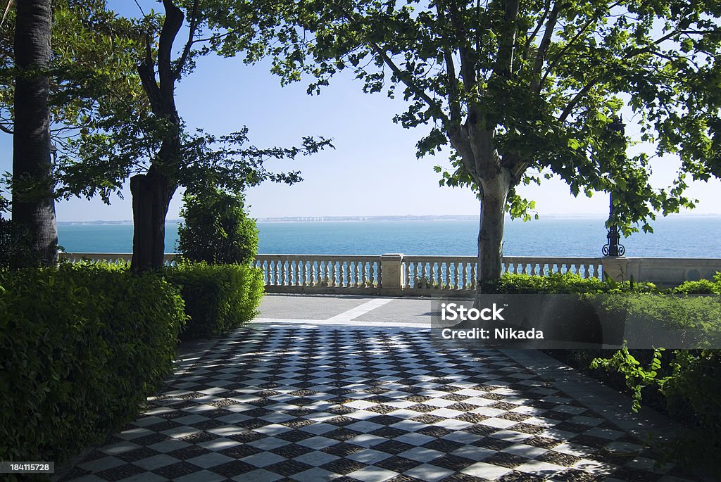 beautiful view A view of the Mediterranean Sea from a park Castle Stock Photo