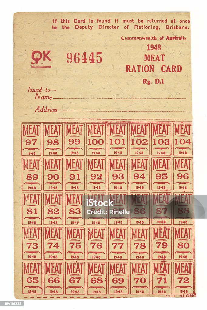 Wwii Meat Ration Card Stock Photo - Download Image Now - 1948, Single Object, World War II - iStock Wwii Meat Ration Card Stock Photo - Download Image Now - 1948, Single Object, World War II - iStock