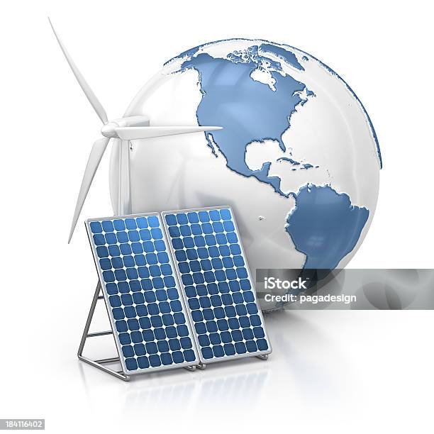 Foto de Energia Alternativa e mais fotos de stock de Fundo Branco - Fundo Branco, Painel Solar, América do Norte