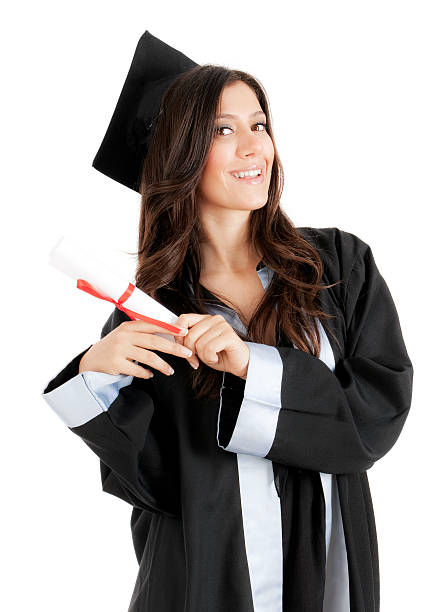 istock Female graduate holding diploma 184116686