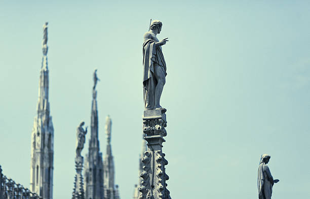 istock Statues on top of the Milan Cathedral 184116856
