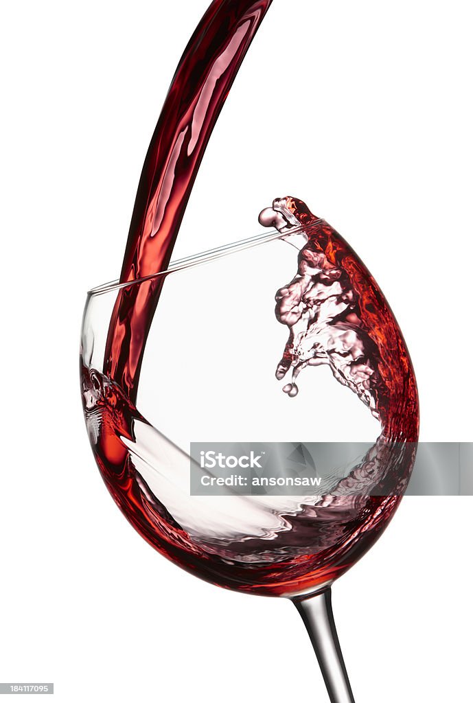 Servindo vinho tinto - Foto de stock de Esparramar líquido royalty-free