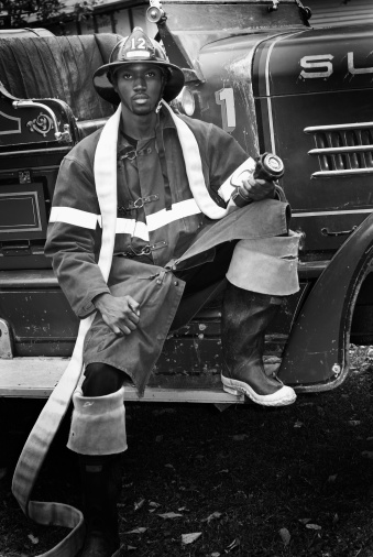 Retro Fireman in Black and White - Shot at Sutton-a-Lypse 2010