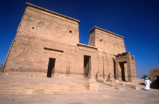 Entrance to the Temple of Horus Edfu  Egypt