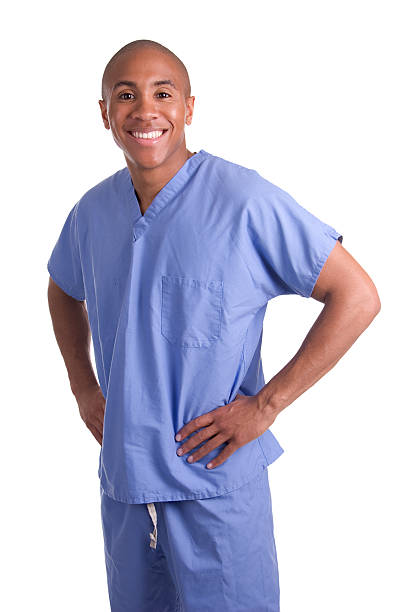 Male Nurse in Scrubs stock photo