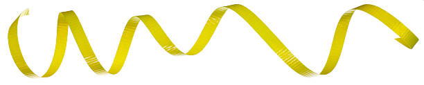 istock Curled yellow ribbon isolated 184117800