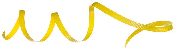 istock Curled yellow ribbon isolated 184117802