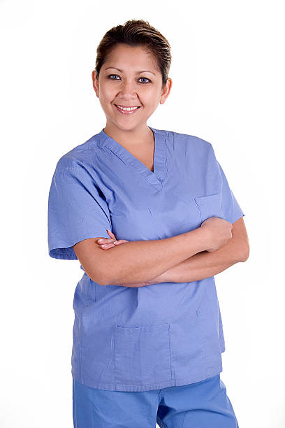 Female Nurse in Scrubs stock photo