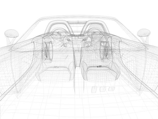 Car Wireframe  wire frame model photos stock pictures, royalty-free photos & images