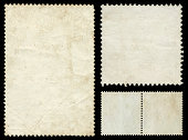 Blank postage stamp textured background isolated