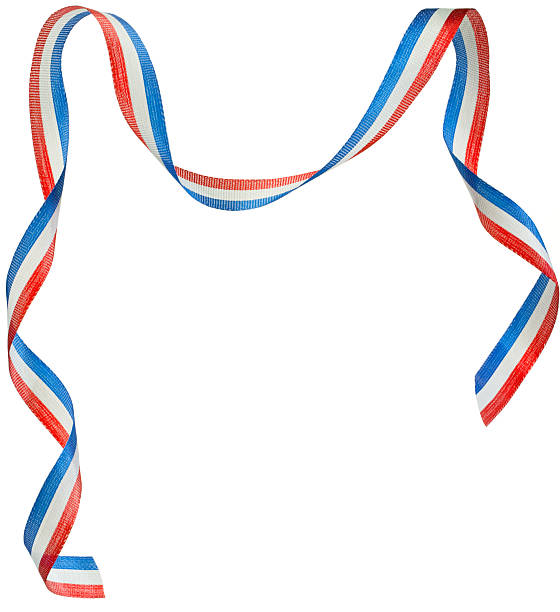 istock Red white and blue  ribbon border isolated 184118829