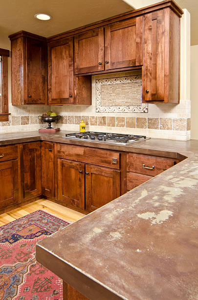 istock Modern kitchen with hardwood cabinets and floor 184119118