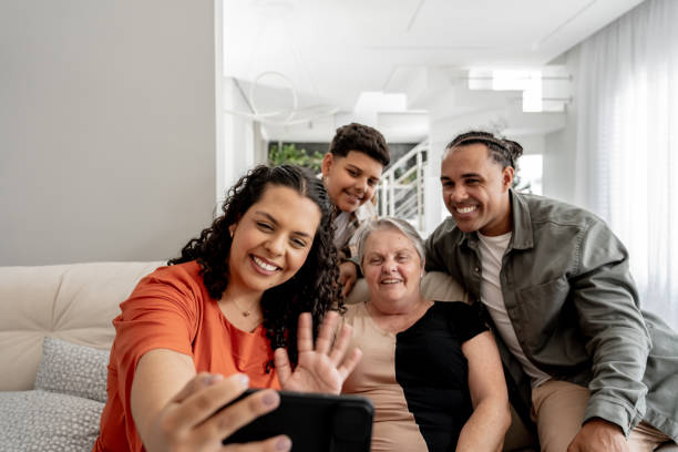 istock Family making video call at Christmas 1841191838