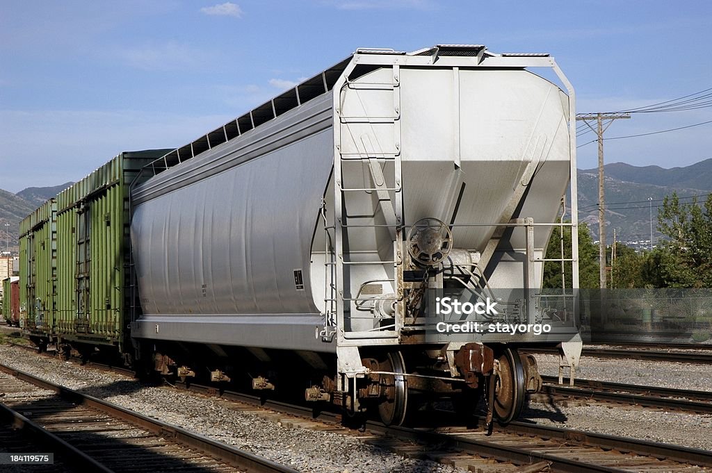 Hopper Car on Freight Train A hopper car at the end of a consist sits on a siding.All my transportation and industry related shots can be seen here: Car Stock Photo