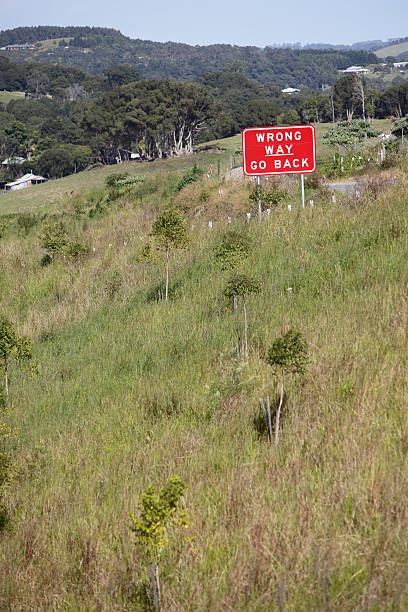 Mark Back Way Wrong Way Go Back Sign