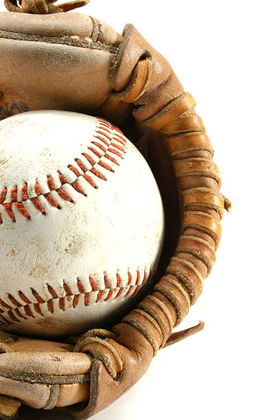istock Baseball Glove with Ball` 184120245