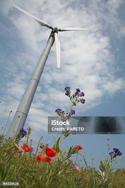 Ветряная Мельница И Цветы — стоковые фотографии и другие картинки Без людей - Без людей, Вертикальный, Ветер