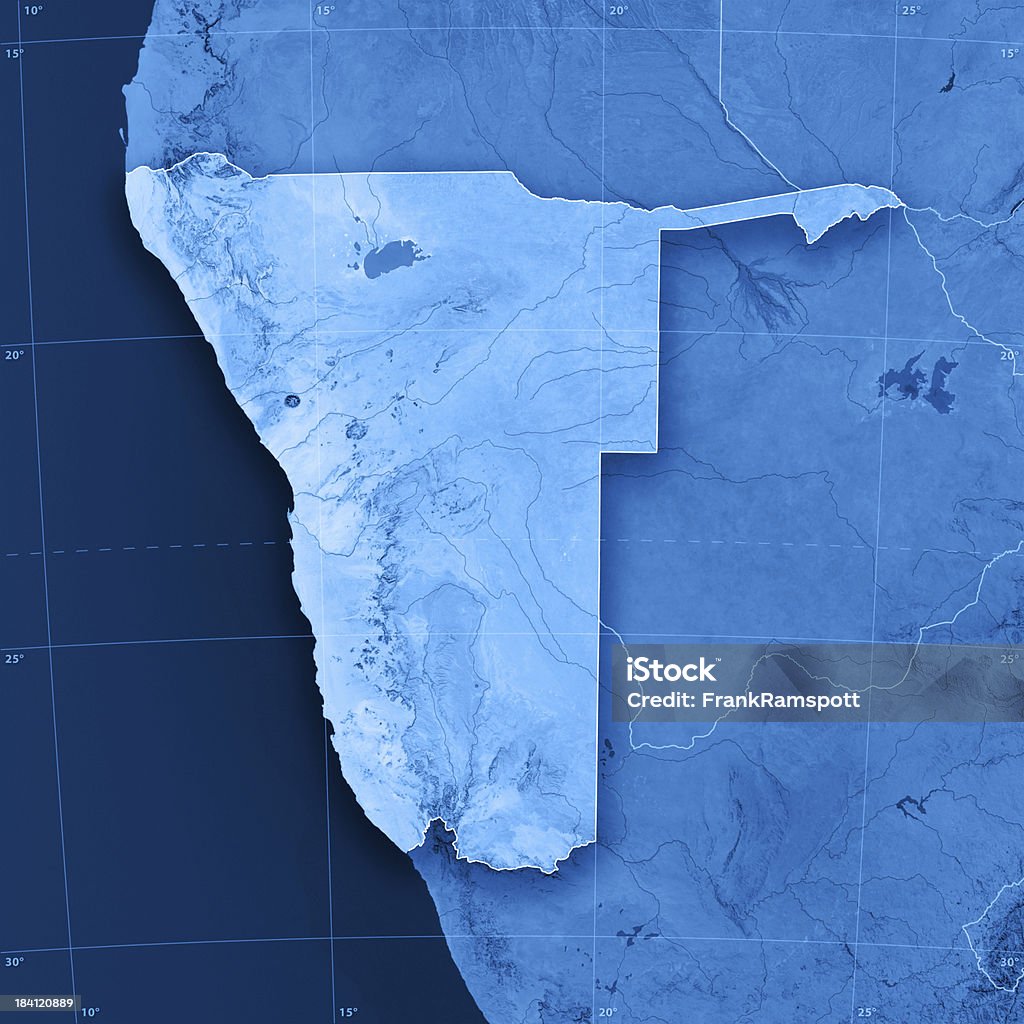 ナンビア Topographic マップ - 3Dのロイヤリティフリーストックフォト